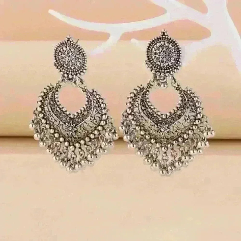 Antique Silver Chandelier Earrings - Picture 3 of 3